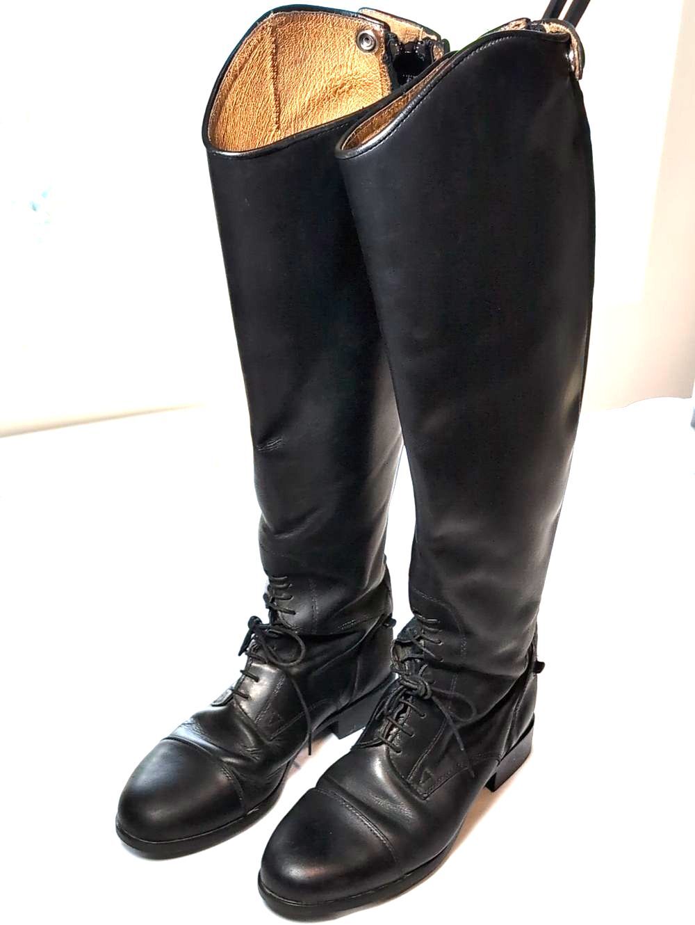 Ariat Men's Black Tall Leather Riding Boots with Lace Front